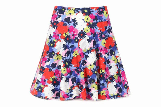 Great Plains London Womens Multicoloured Floral Cotton Flare Skirt Size 10 Zip - Lined