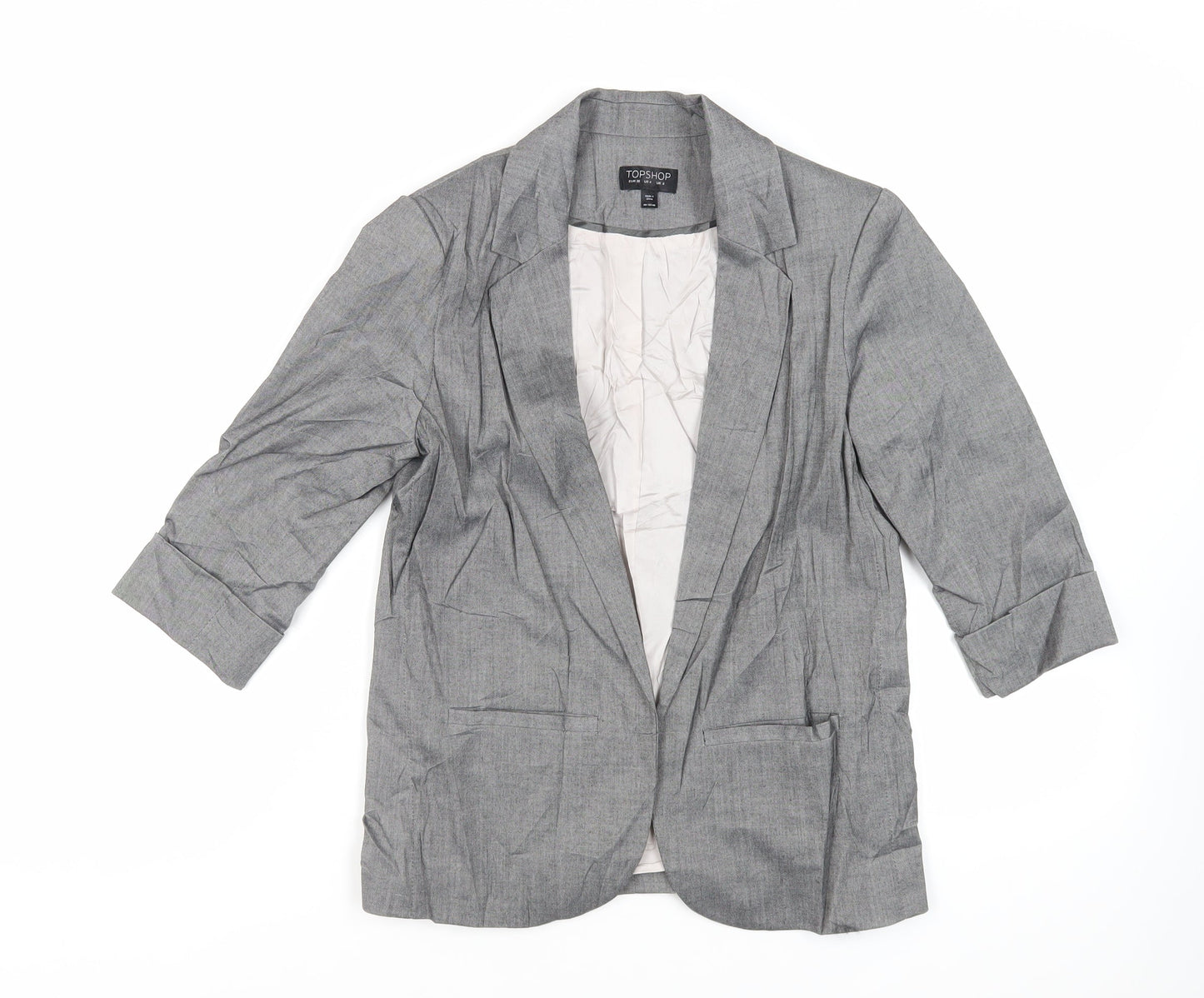 Topshop Womens Grey Jacket Blazer Size 8 - Open