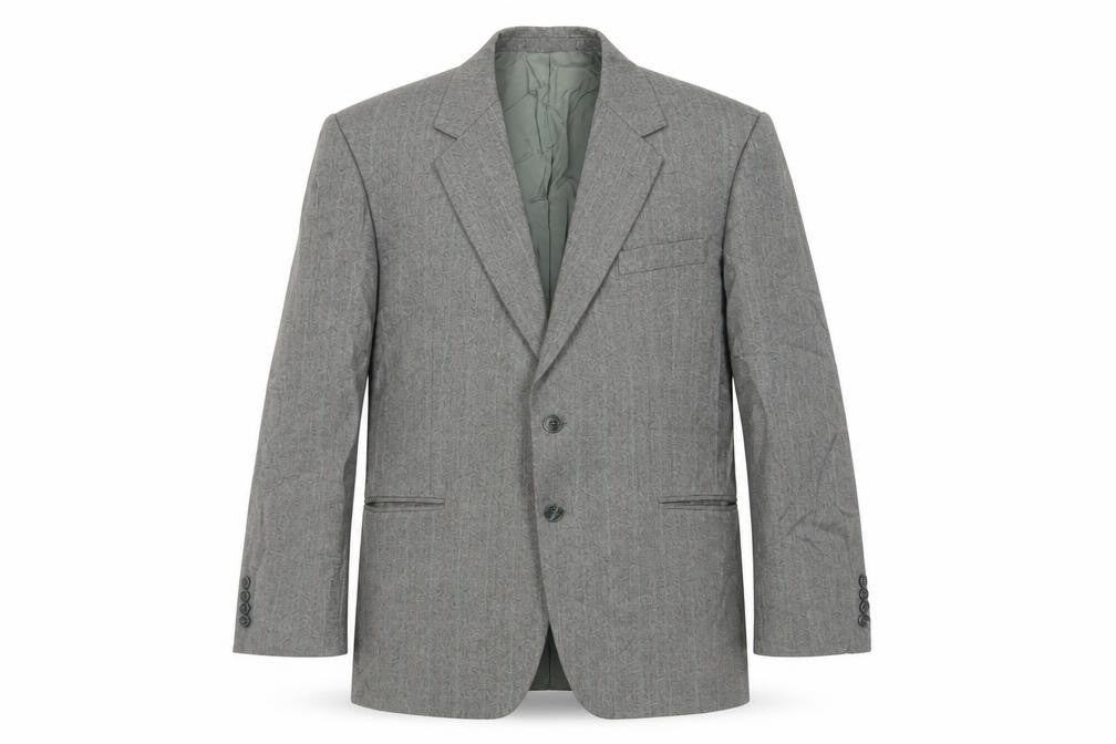 St Michael Mens Green Striped Wool Jacket Suit Jacket Size 40 Regular