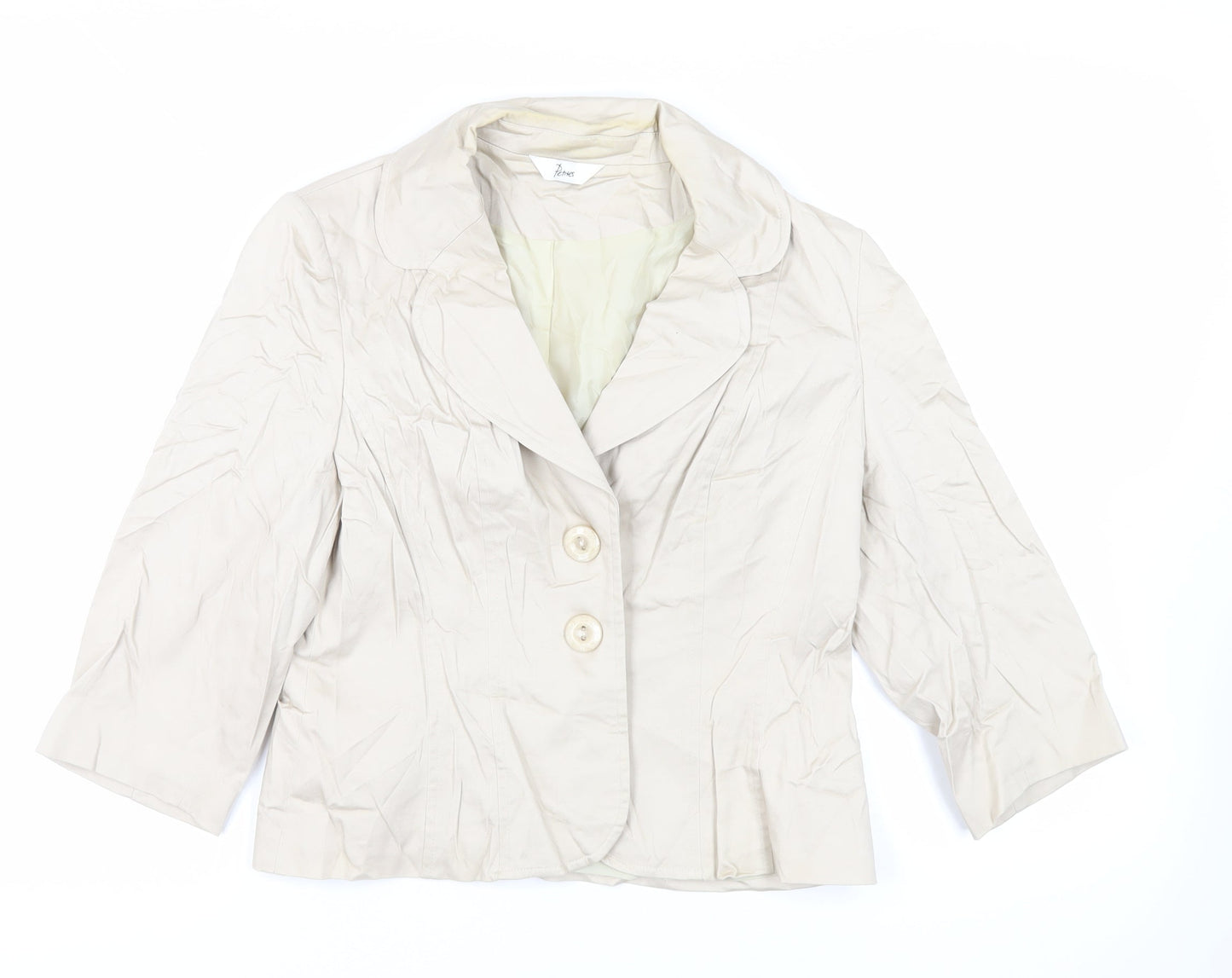BHS Womens Beige Jacket Blazer Size 14 Button
