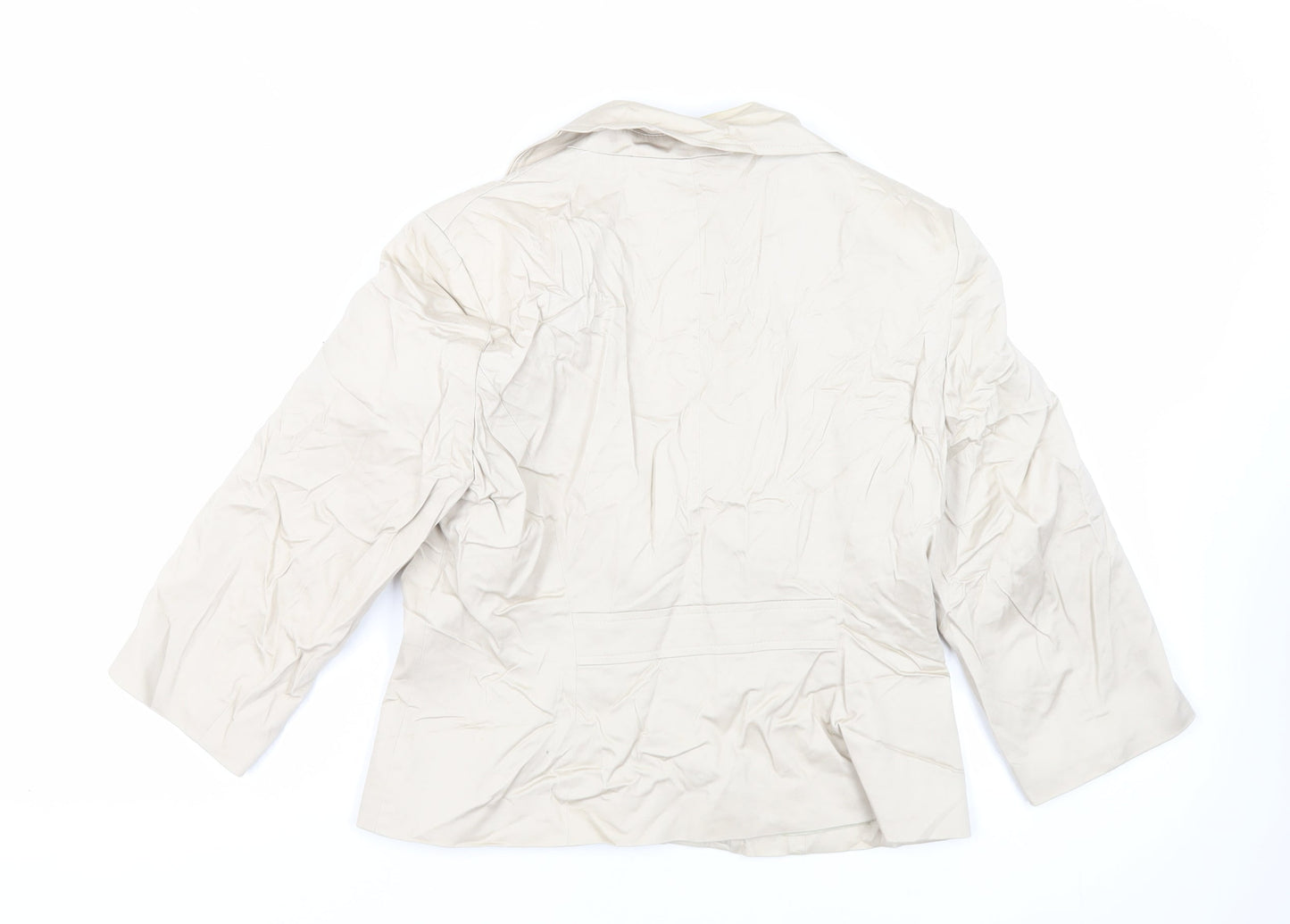BHS Womens Beige Jacket Blazer Size 14 Button