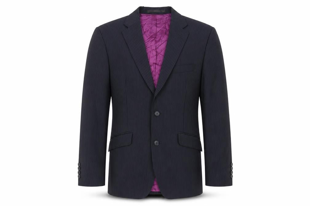 Autograph Mens Blue Striped Wool Jacket Suit Jacket Size 36 Regular