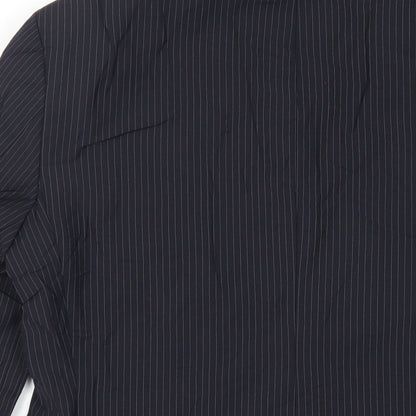 Brand and care label for Autograph men’s blue striped wool jacket suit jacket, size 36, regular