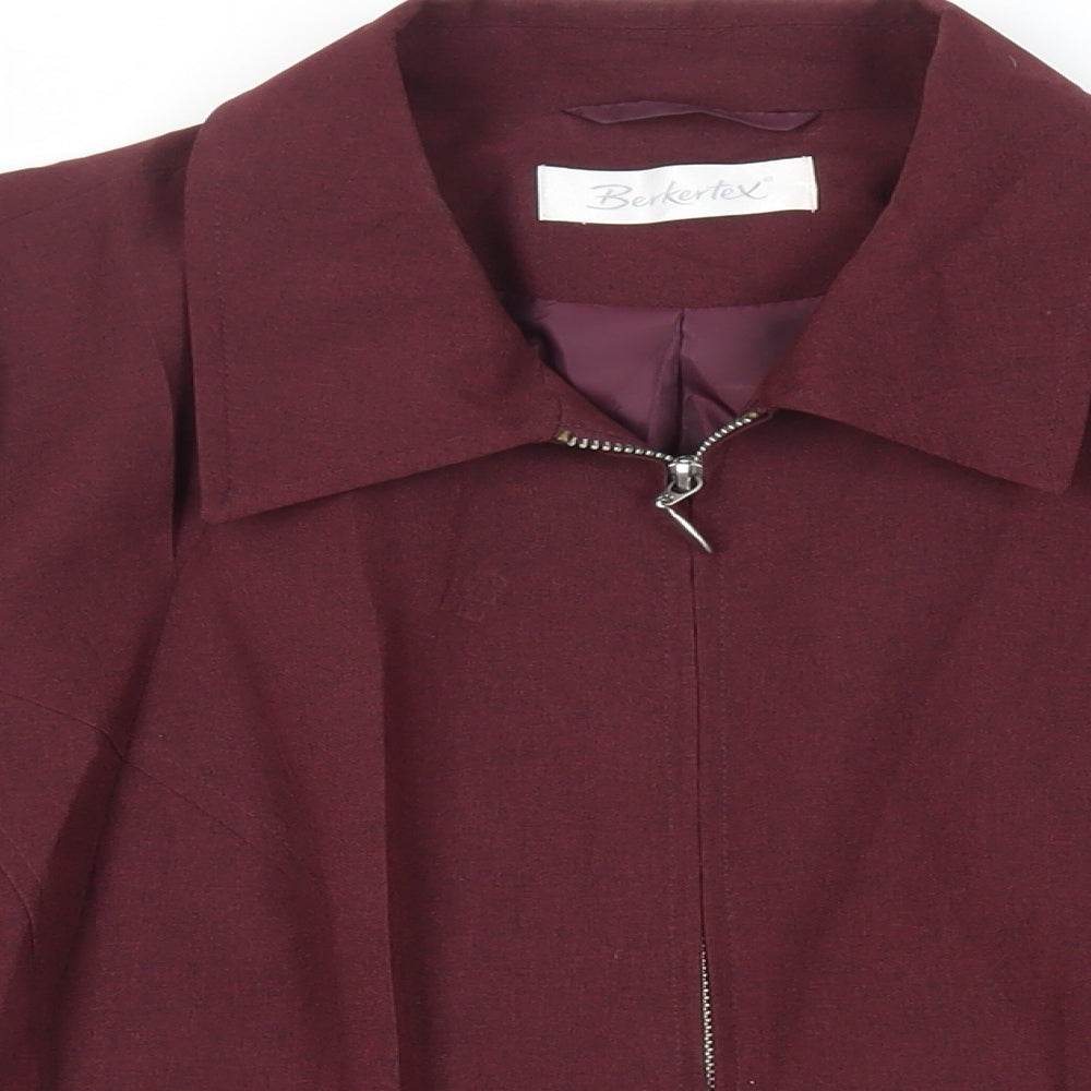Berkertex Womens Purple Jacket Size 18 Zip