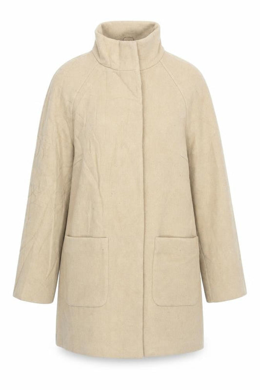 Marks & Spencer Womens Beige Overcoat Coat Size 14 Button