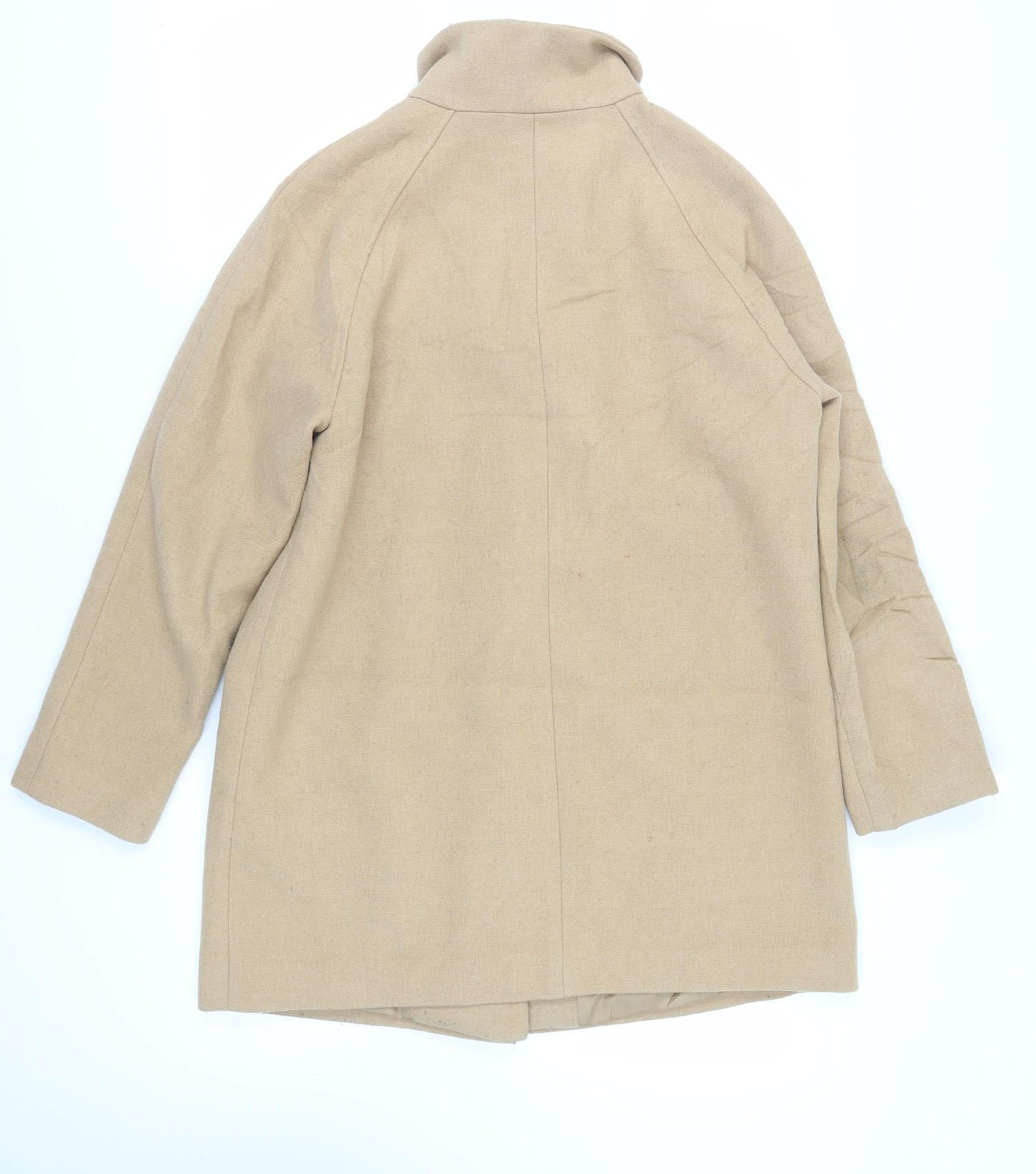 Marks and Spencer Womens Beige Overcoat Coat Size 14 Button