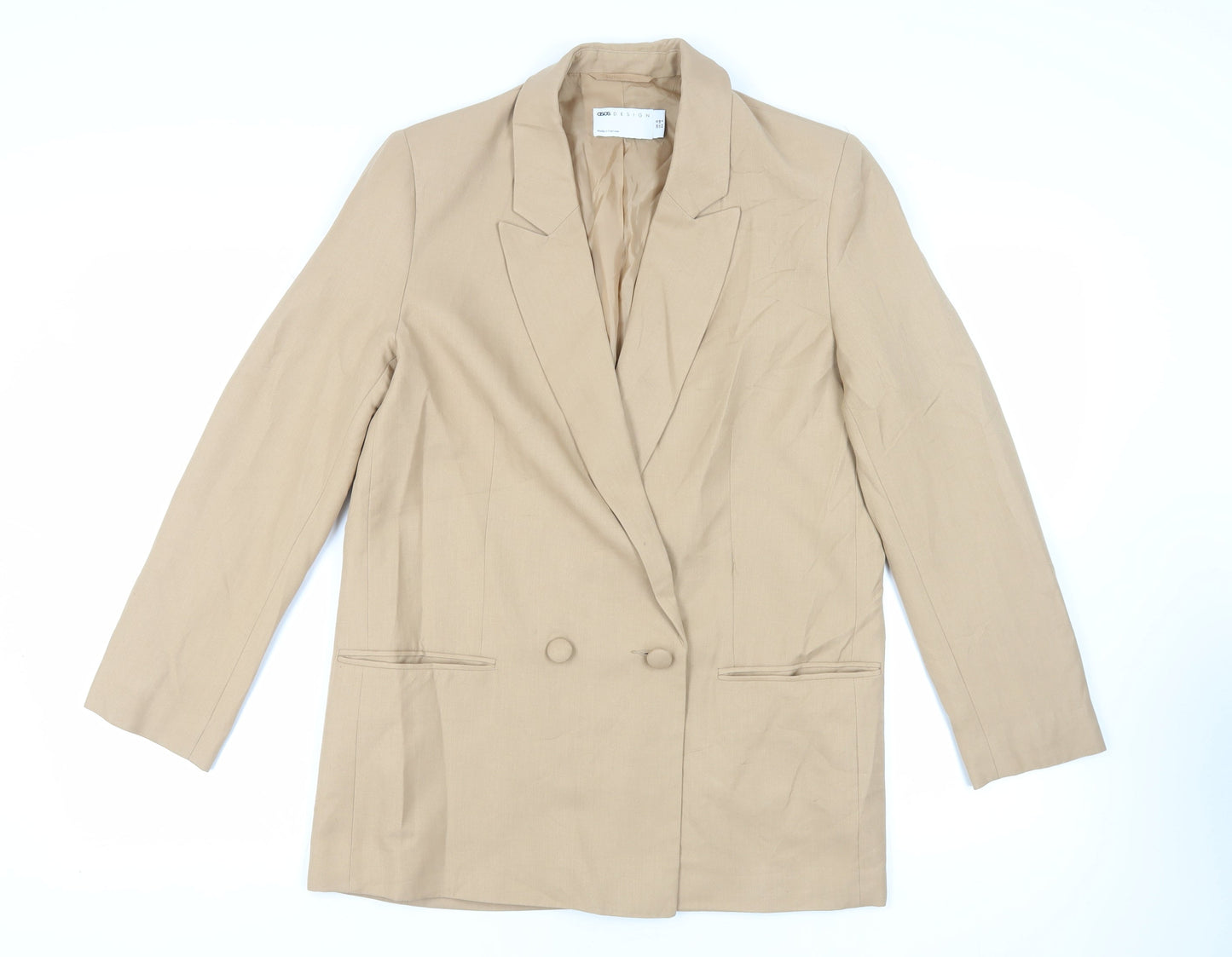ASOS Womens Beige Jacket Blazer Size 10 Button