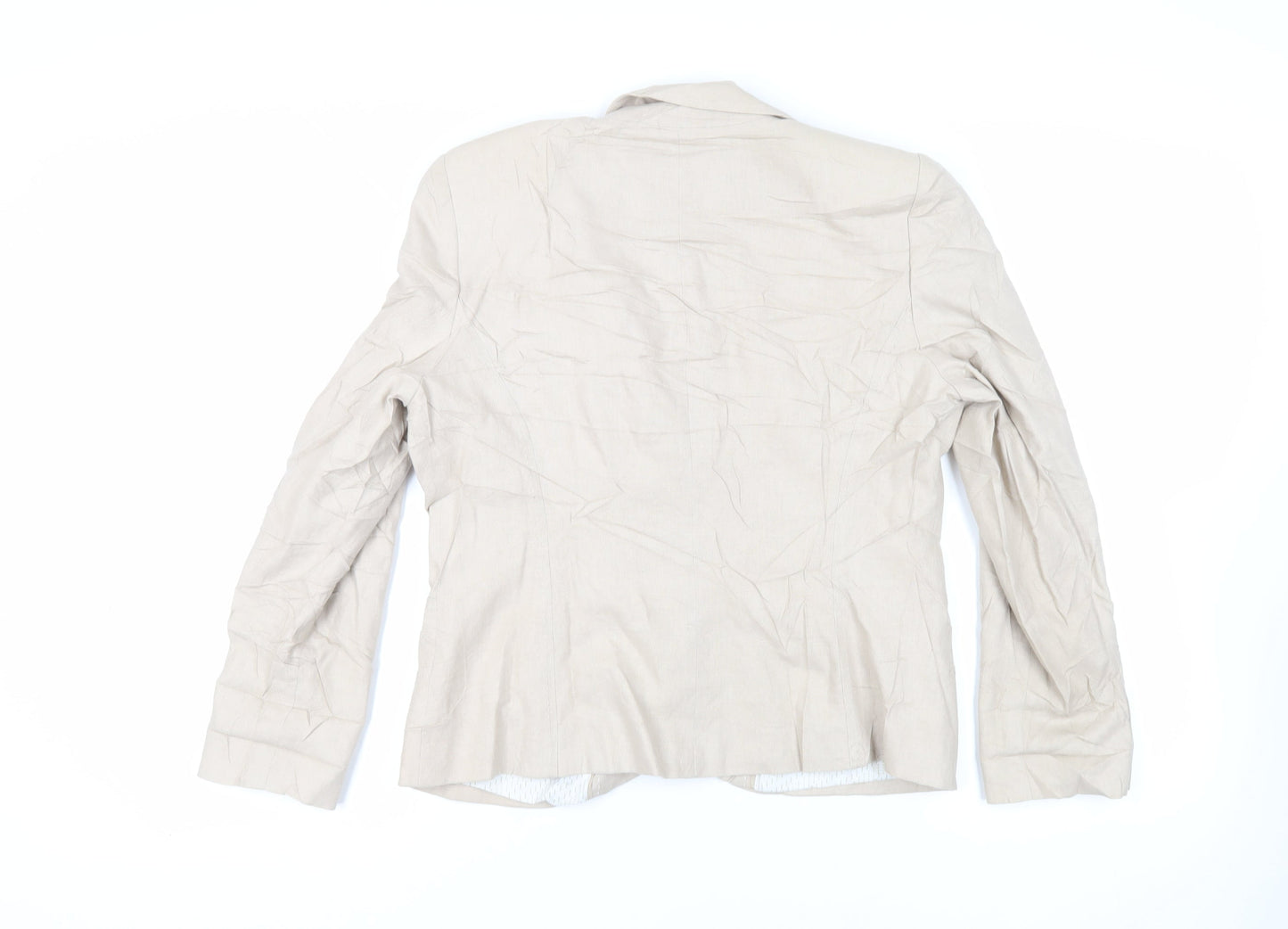 Marks and Spencer Womens Beige Jacket Blazer Size 14 Button