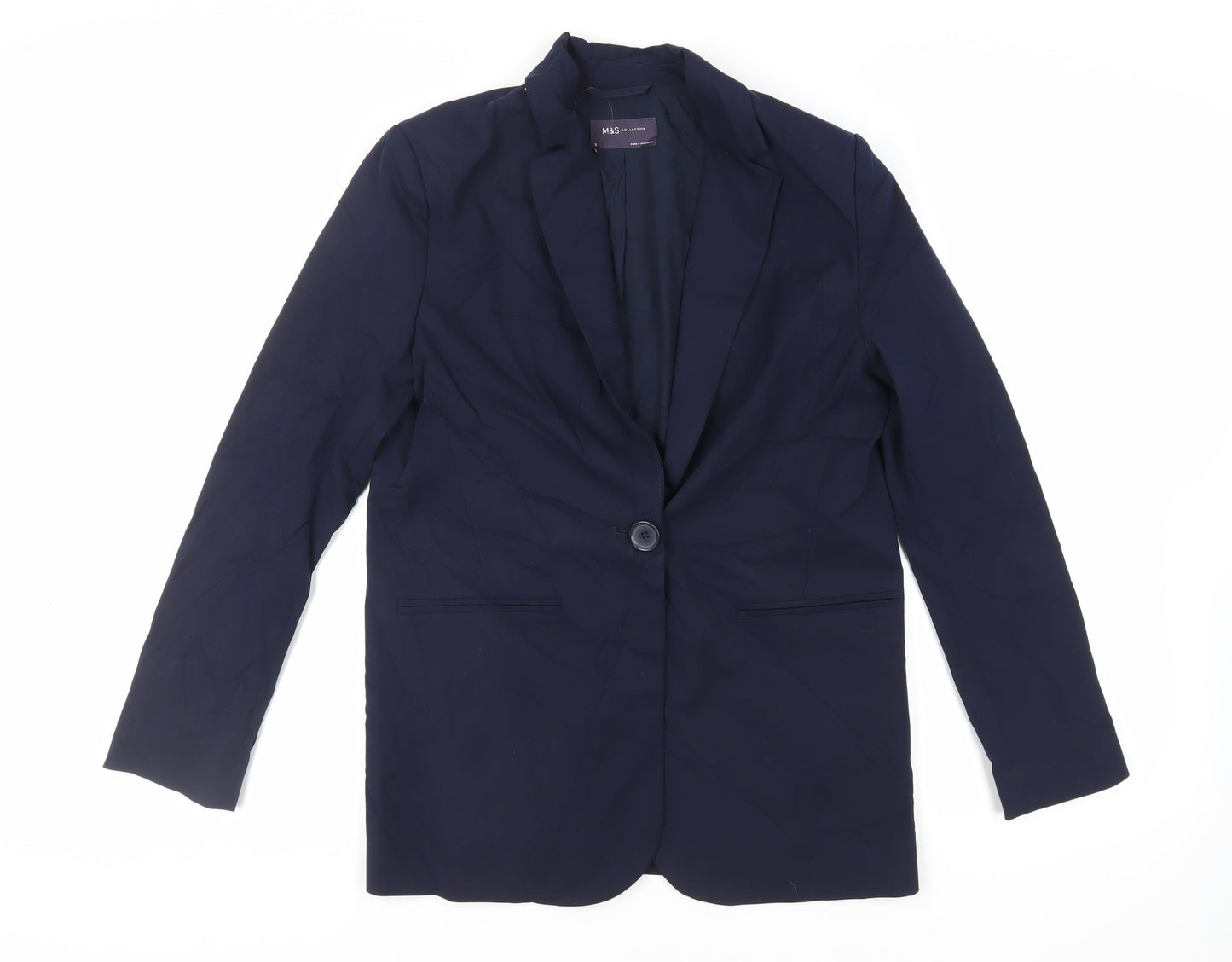Marks and Spencer Womens Blue Jacket Blazer Size 8 Button