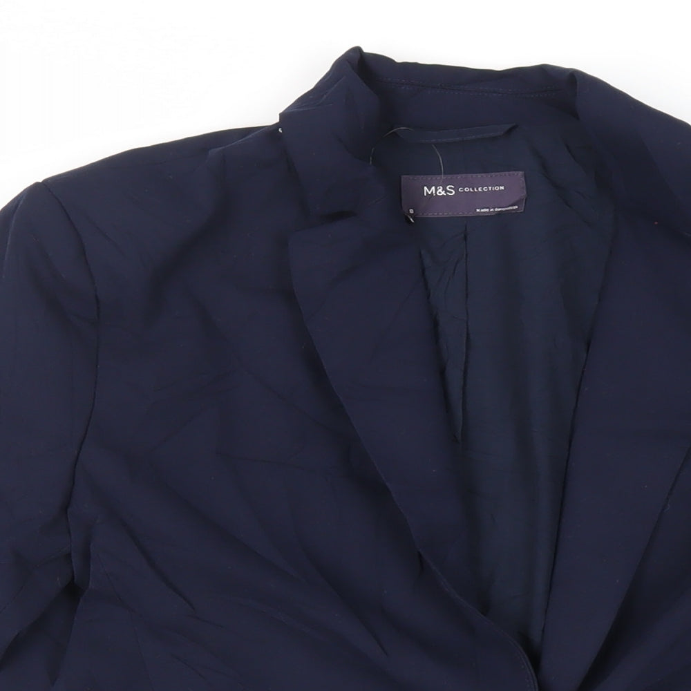 Marks and Spencer Womens Blue Jacket Blazer Size 8 Button