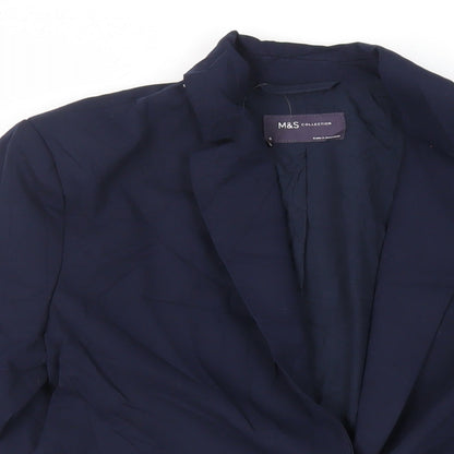 Marks & Spencer Womens Blue Jacket Blazer Size 8 Button