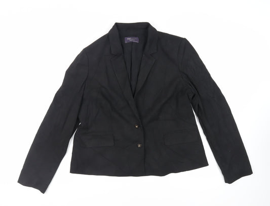 Marks and Spencer Womens Black Jacket Blazer Size 16 Button