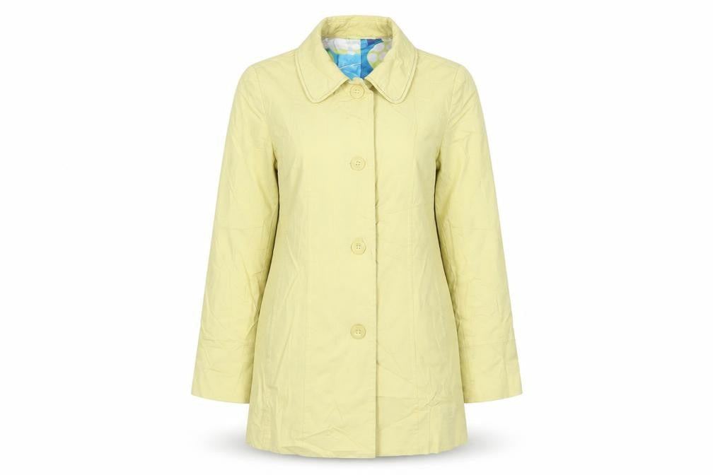 Per Una Womens Yellow Overcoat Coat Size 10 Button