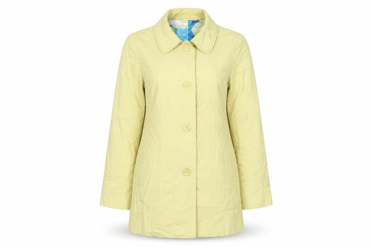 Per Una Womens Yellow Overcoat Coat Size 10 Button