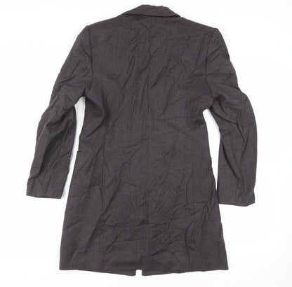 Marks & Spencer Womens Grey Overcoat Coat Size 10 Button