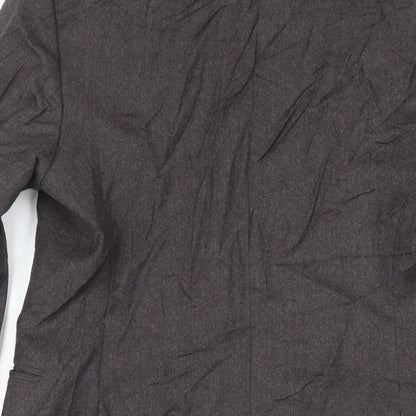 Marks & Spencer Womens Grey Overcoat Coat Size 10 Button