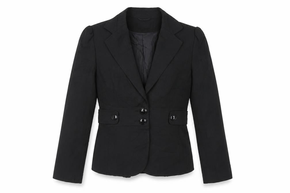 Yen London Womens Black Striped Jacket Blazer Size 12 Button
