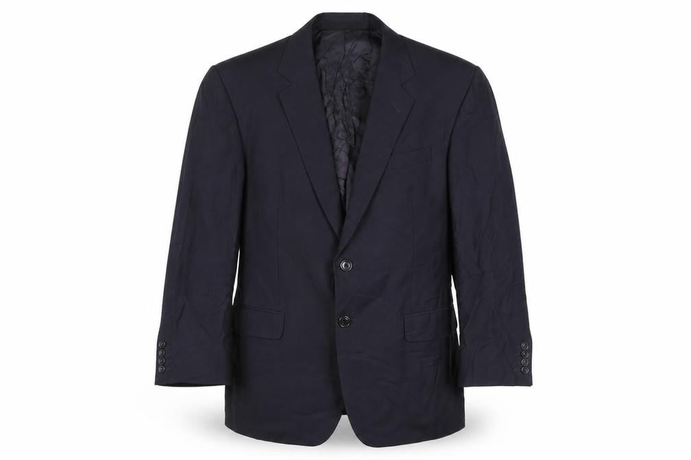 Marks & Spencer Mens Blue Striped Wool Jacket Suit Jacket Size 42 Regular