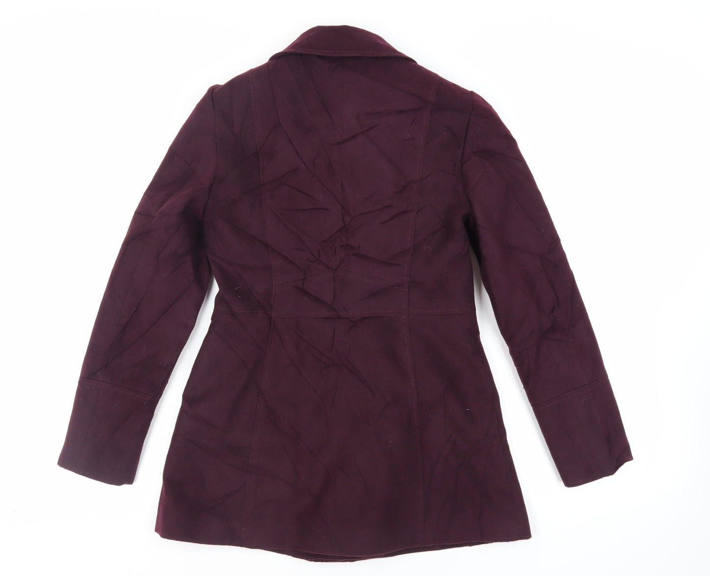 Debenhams Womens Purple Overcoat Coat Size 8 Zip