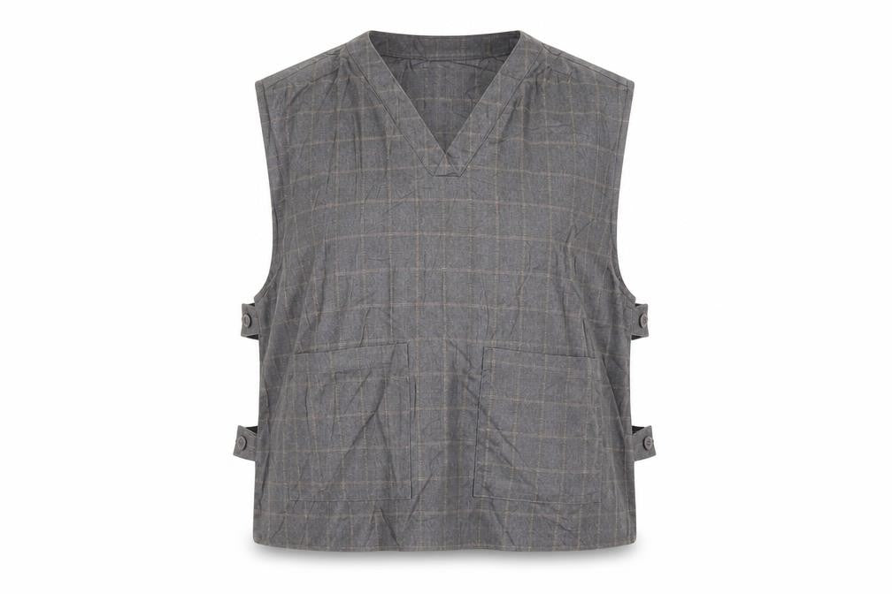 Epic Rare Womens Grey Check Jacket Waistcoat Size S Button - Pockets