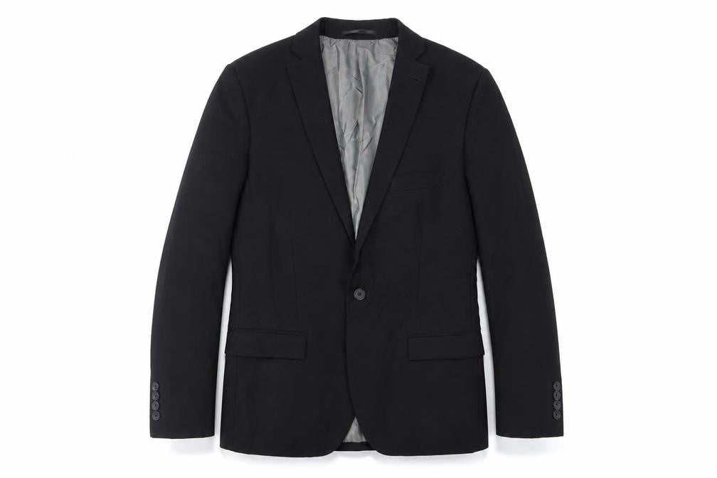 Topman Mens Black Polyester Jacket Suit Jacket Size 38 Regular