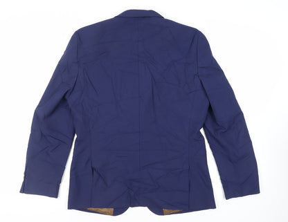 Next Mens Blue Polyester Jacket Suit Jacket Size 42 Regular