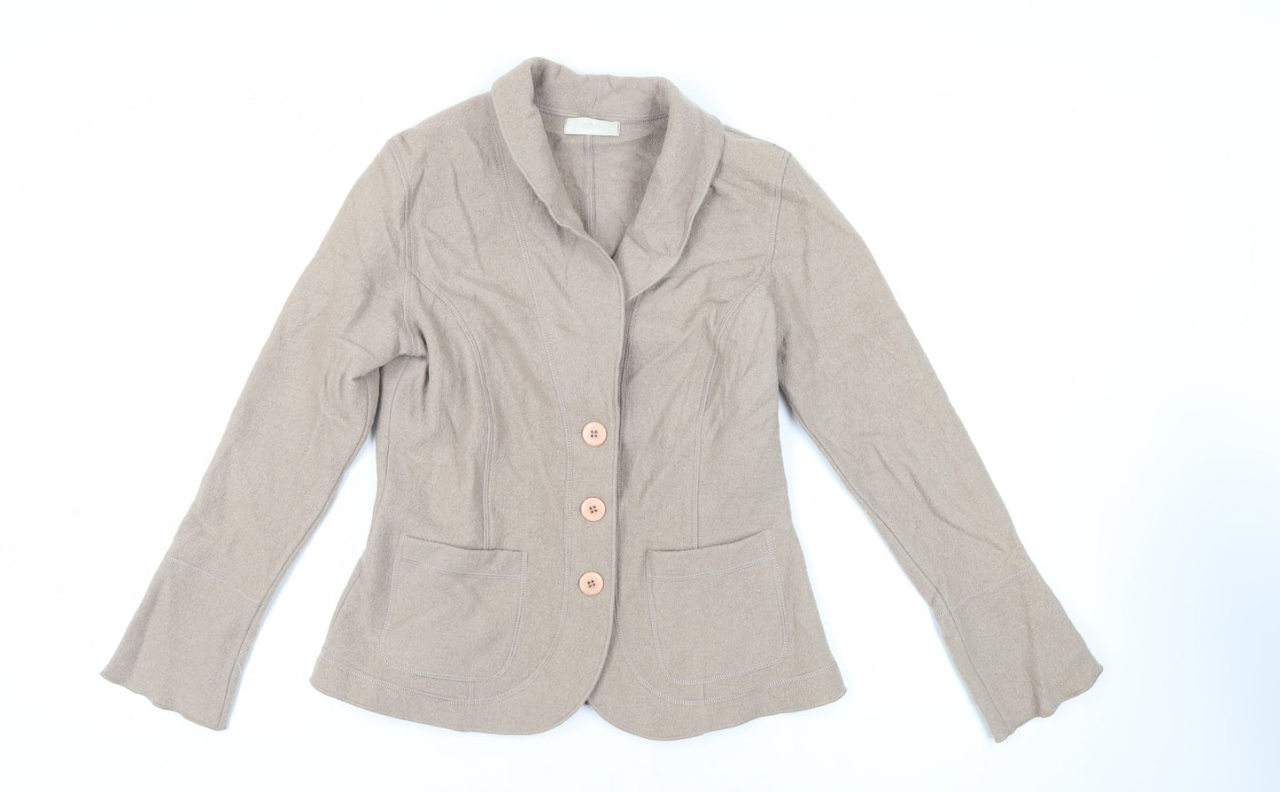 Marks and Spencer Womens Beige Jacket Blazer Size 14 Button