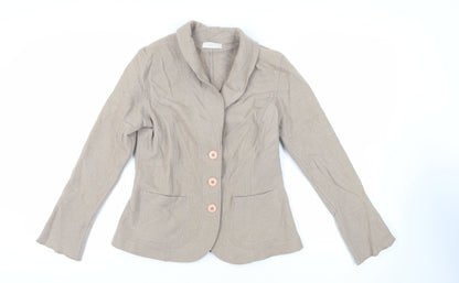 Marks & Spencer Womens Beige Jacket Blazer Size 14 Button