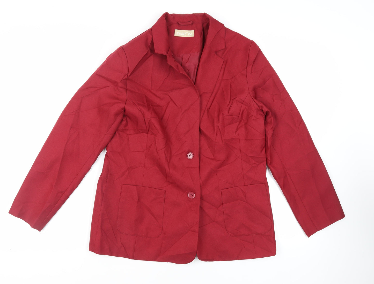Daxon Womens Red Jacket Blazer Size 16 Button