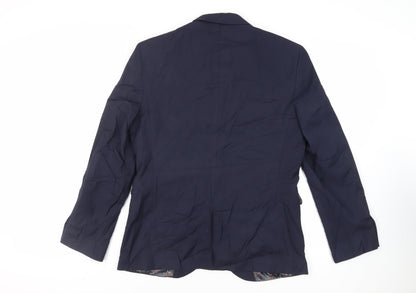 Next Mens Blue Polyester Jacket Suit Jacket Size 40 Regular