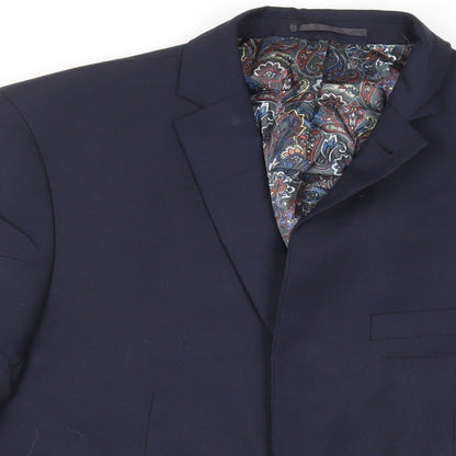 Next Mens Blue Polyester Jacket Suit Jacket Size 40 Regular