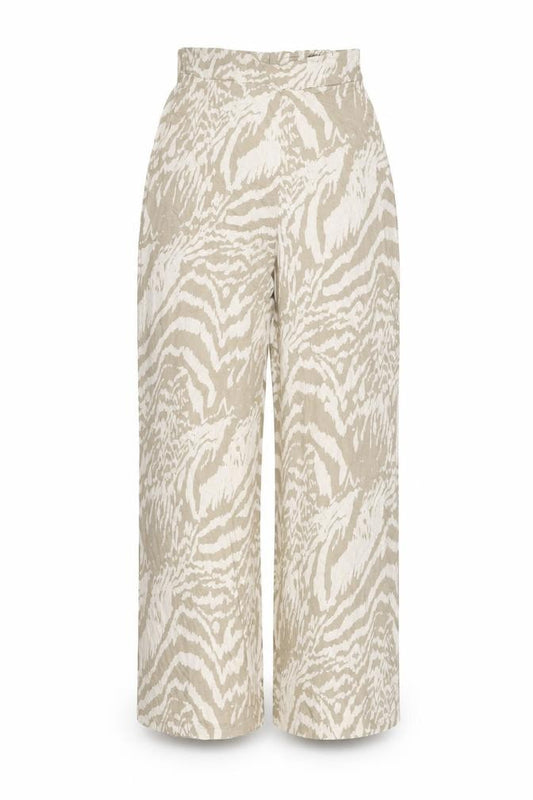 ASOS Womens Beige Animal Print Viscose Trousers Size 10 L29 in Regular