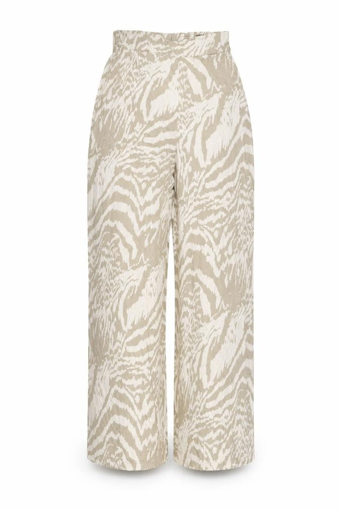 ASOS Womens Beige Animal Print Viscose Trousers Size 10 L29 in Regular