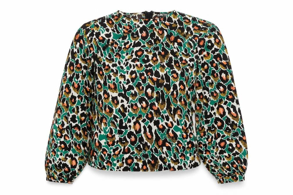 Girl in Mind Womens Multicoloured Animal Print Polyester Basic Blouse Size 8 Round Neck