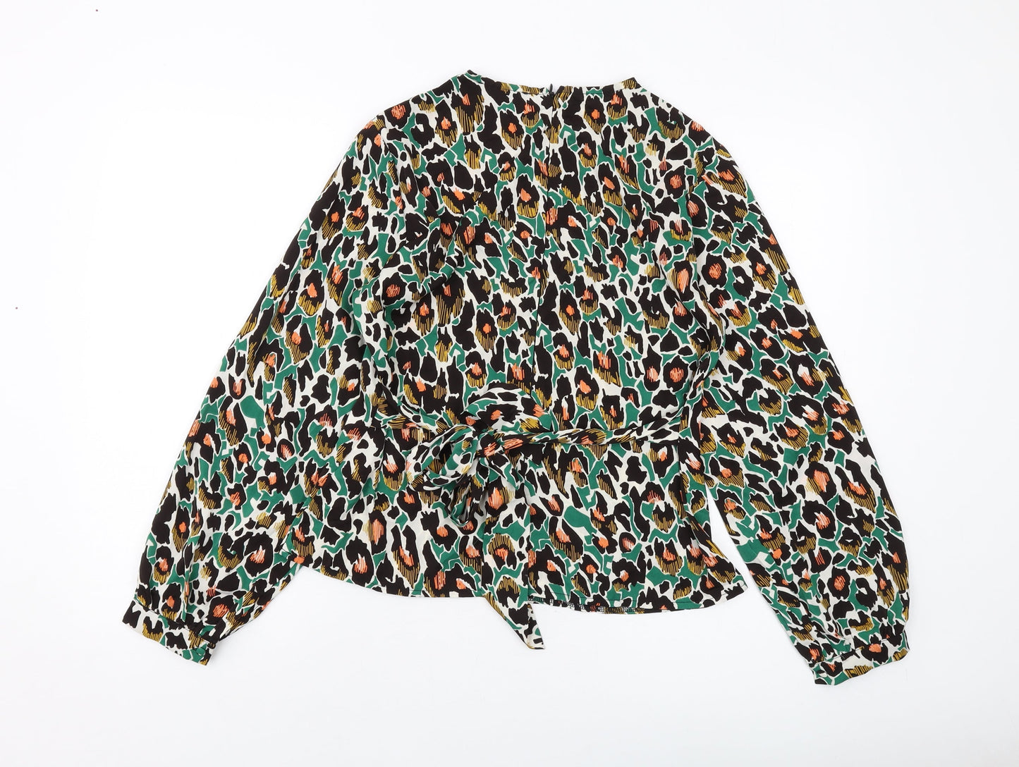 Girl in Mind Womens Multicoloured Animal Print Polyester Basic Blouse Size 8 Round Neck