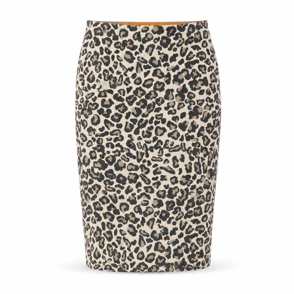 Riani Womens Beige Animal Print Viscose Straight & Pencil Skirt Size 10