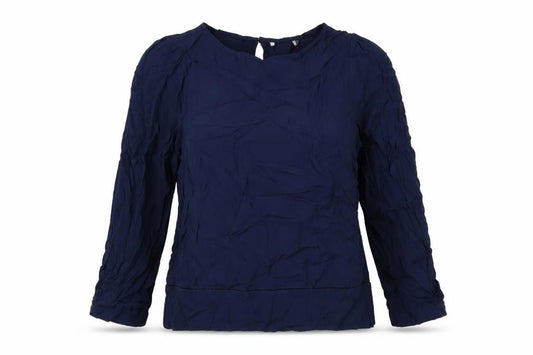 Marks and Spencer Womens Blue Viscose Basic Blouse Size 8 Round Neck