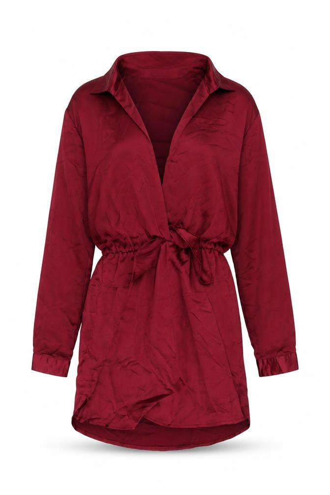 PRETTYLITTLETHING Womens Red Polyester Mini Size 6 V-Neck Zip