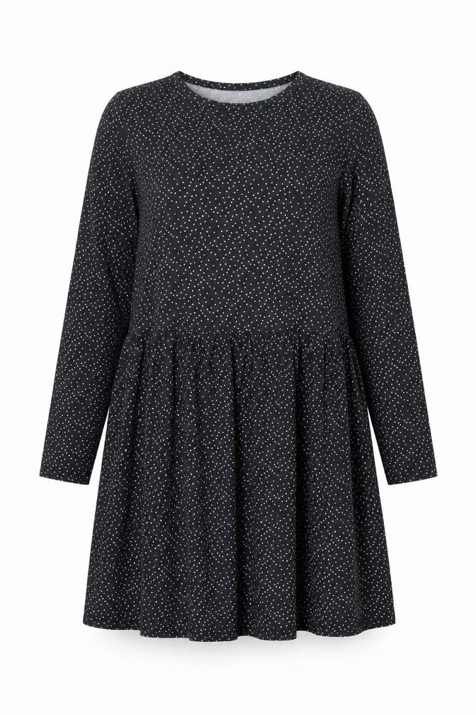 New Look Womens Grey Polka Dot Polyester A-Line Size 14 Round Neck Pullover