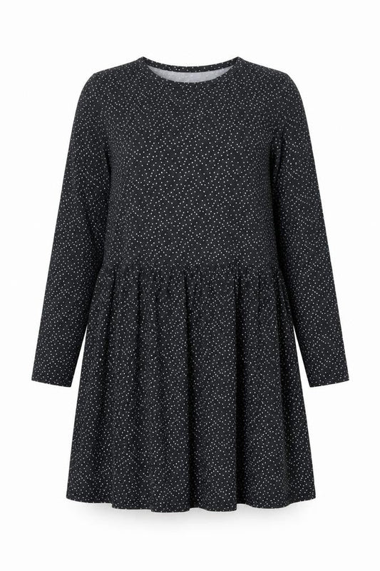 New Look Womens Grey Polka Dot Polyester A-Line Size 14 Round Neck Pullover