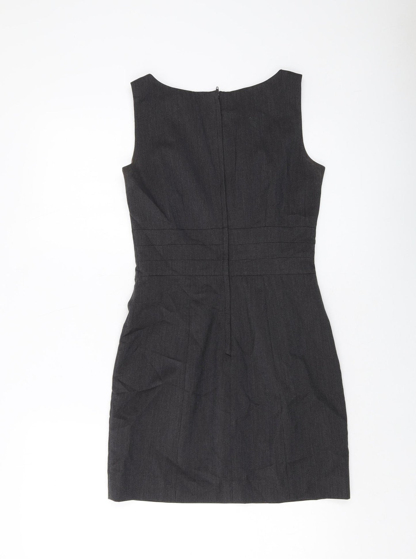 H&M Womens Grey Polyester Mini Size 6 Round Neck Zip