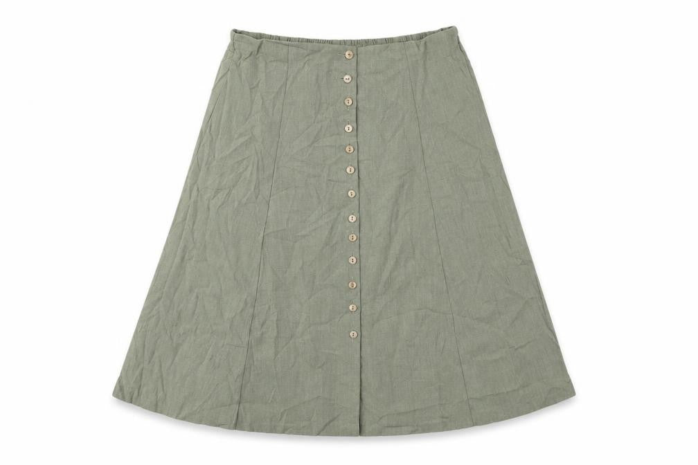 Mackays Womens Green Polyester A-Line Skirt Size 16 Button