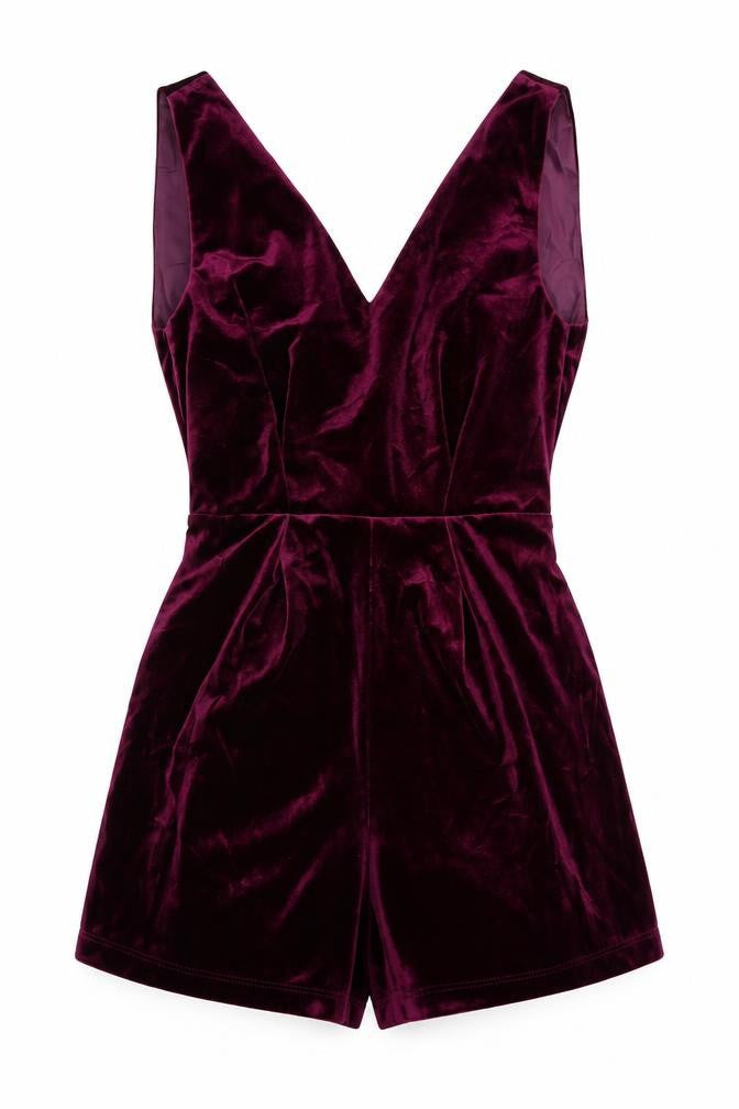 Topshop Womens Purple Polyester Playsuit One-Piece Size 8 Zip