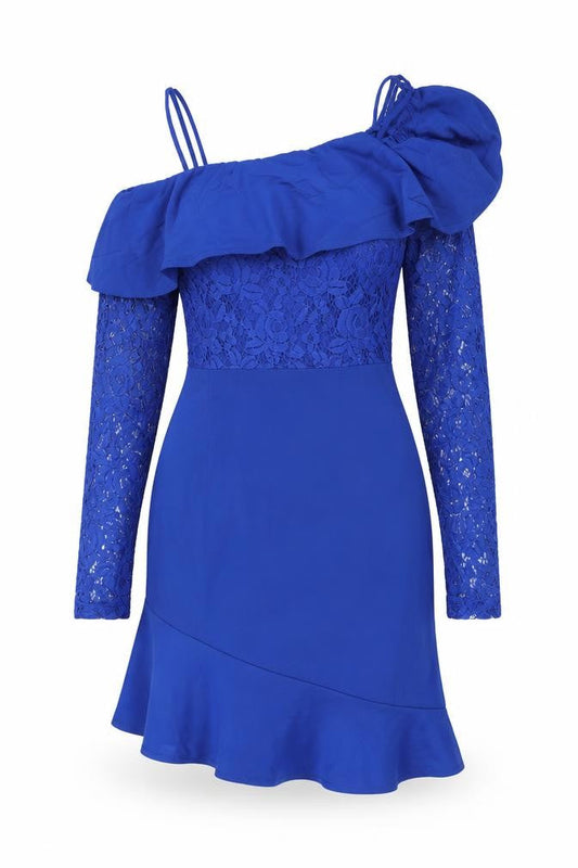 Naanaa Womens Blue Polyester Mini Size 8 Square Neck Pullover