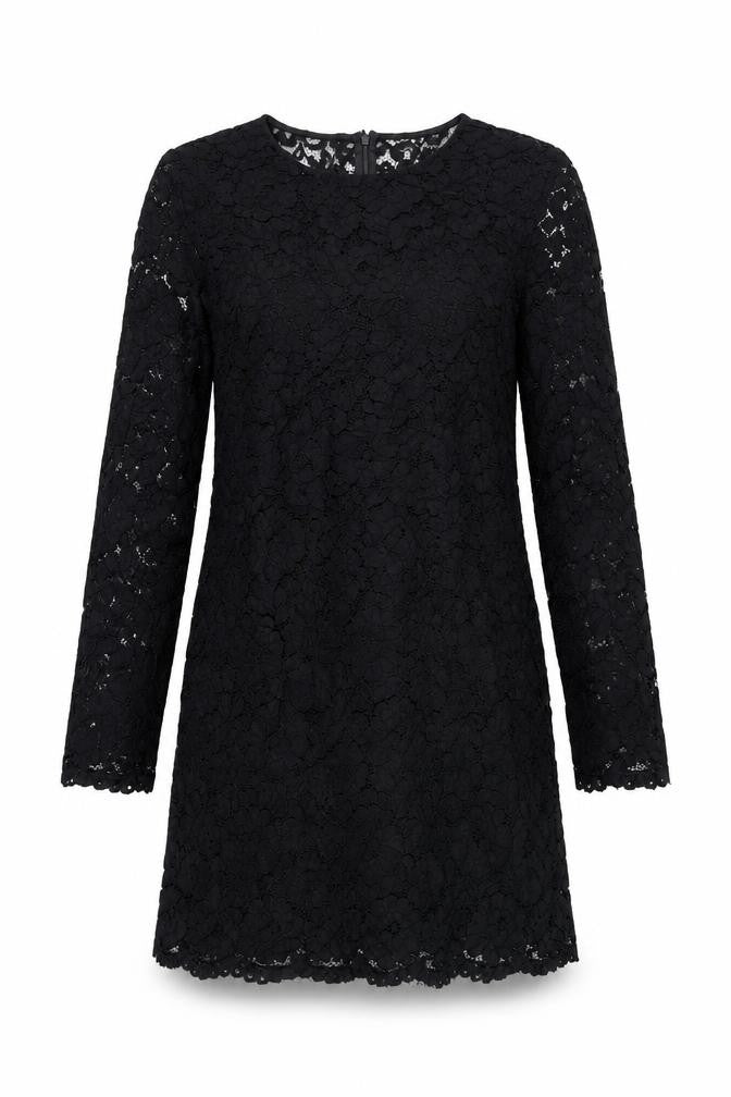 H&M Womens Black Polyester A-Line Size 8 Round Neck Zip