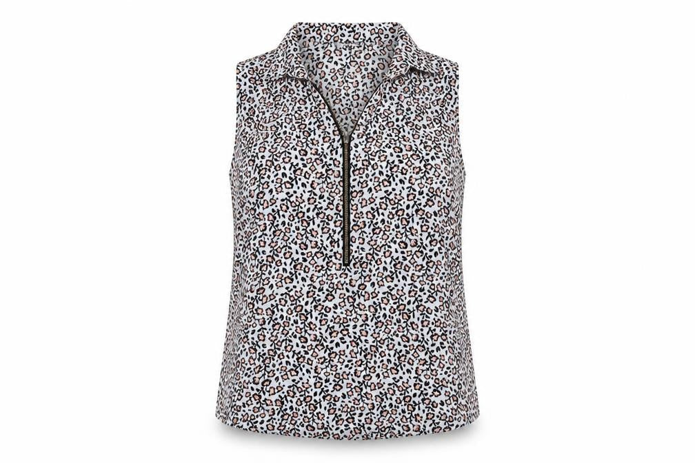 Warehouse Womens Grey Geometric Polyester Basic Tank Size 8 V-Neck