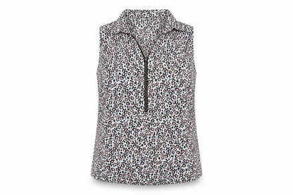 Warehouse Womens Grey Geometric Polyester Basic Tank Size 8 V-Neck