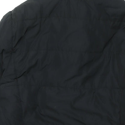 M&Co Womens Black Overcoat Coat Size 14 Zip