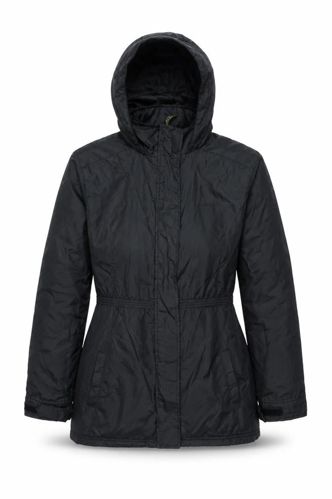 LA Gear Womens Black Parka Coat Size 12 Zip - Embroidered Logo