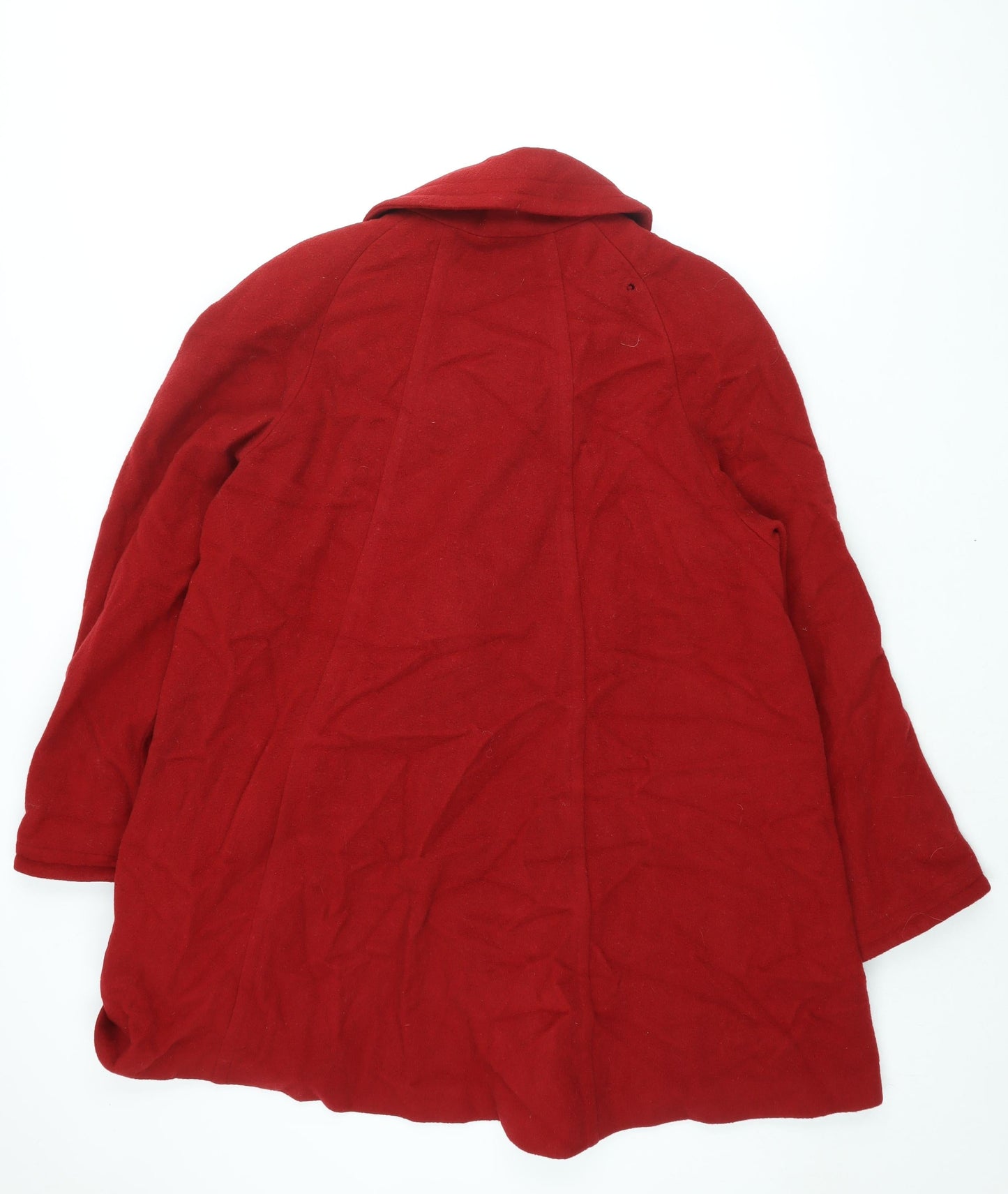 Richards Womens Red Overcoat Coat Size 12 Button - Vintage